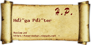 Hága Péter névjegykártya