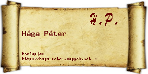 Hága Péter névjegykártya