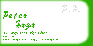 peter haga business card
